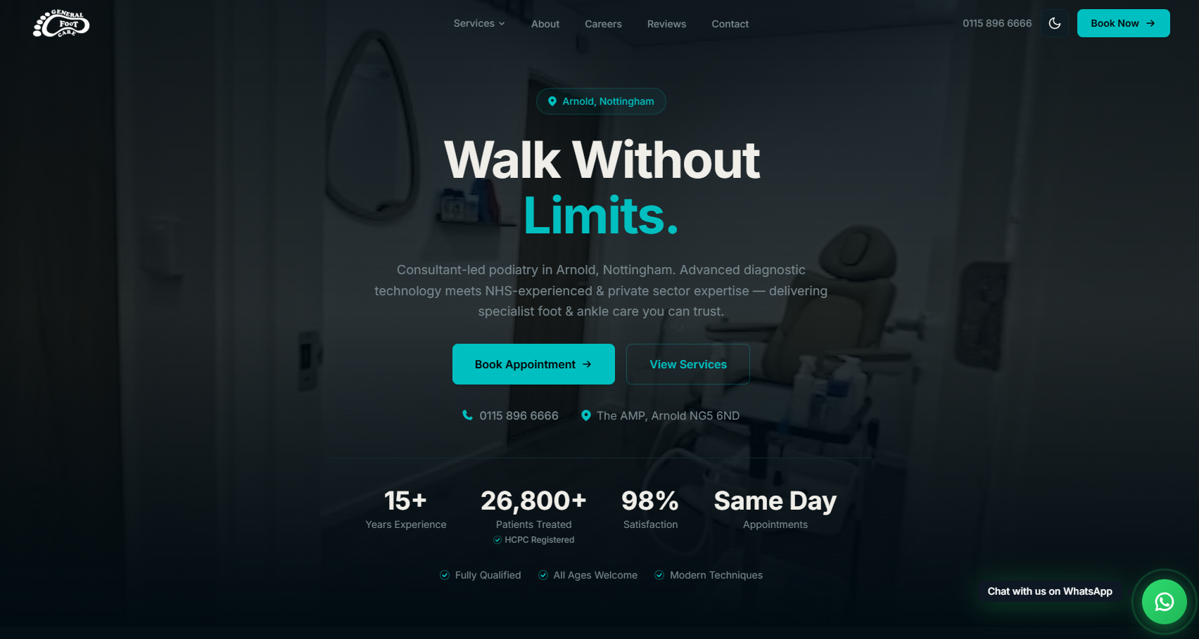 General Foot Care website screenshot
